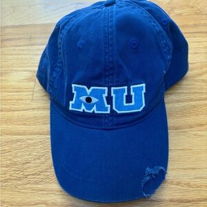 Disney Monsters Inc University MU Distressed Baseball Cap